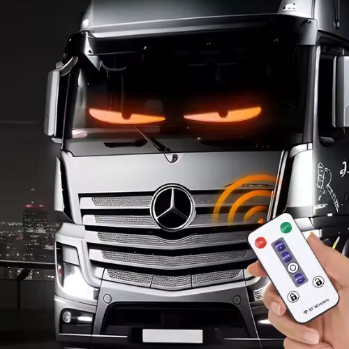 Pantalla LED "Ojos" con Animaciones + Remoto โ Luces Personalizadas para Parabrisas de Auto y Camiรณn (12V/24V) ๐๐ฅ